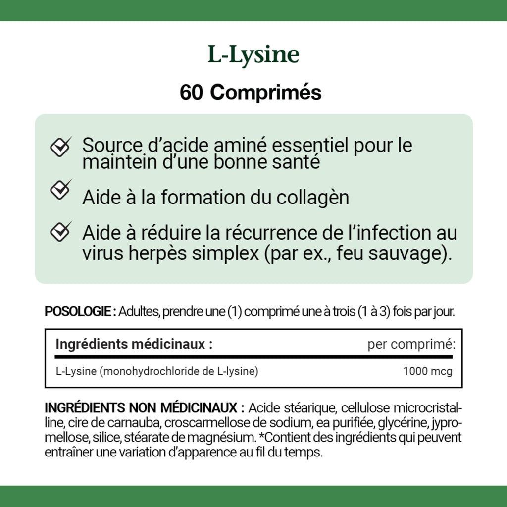 Nature's Bounty L-Lysine 1000 mg - 60 Tablets