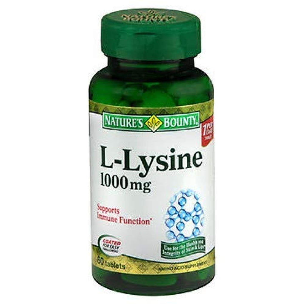 Nature's Bounty L-Lysine 1000 mg Tablets – 60 ea (Pack of 4)