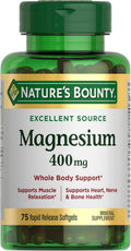 Nature's Bounty Magnesium 400 mg Softgels - 75 ea (2-pack)