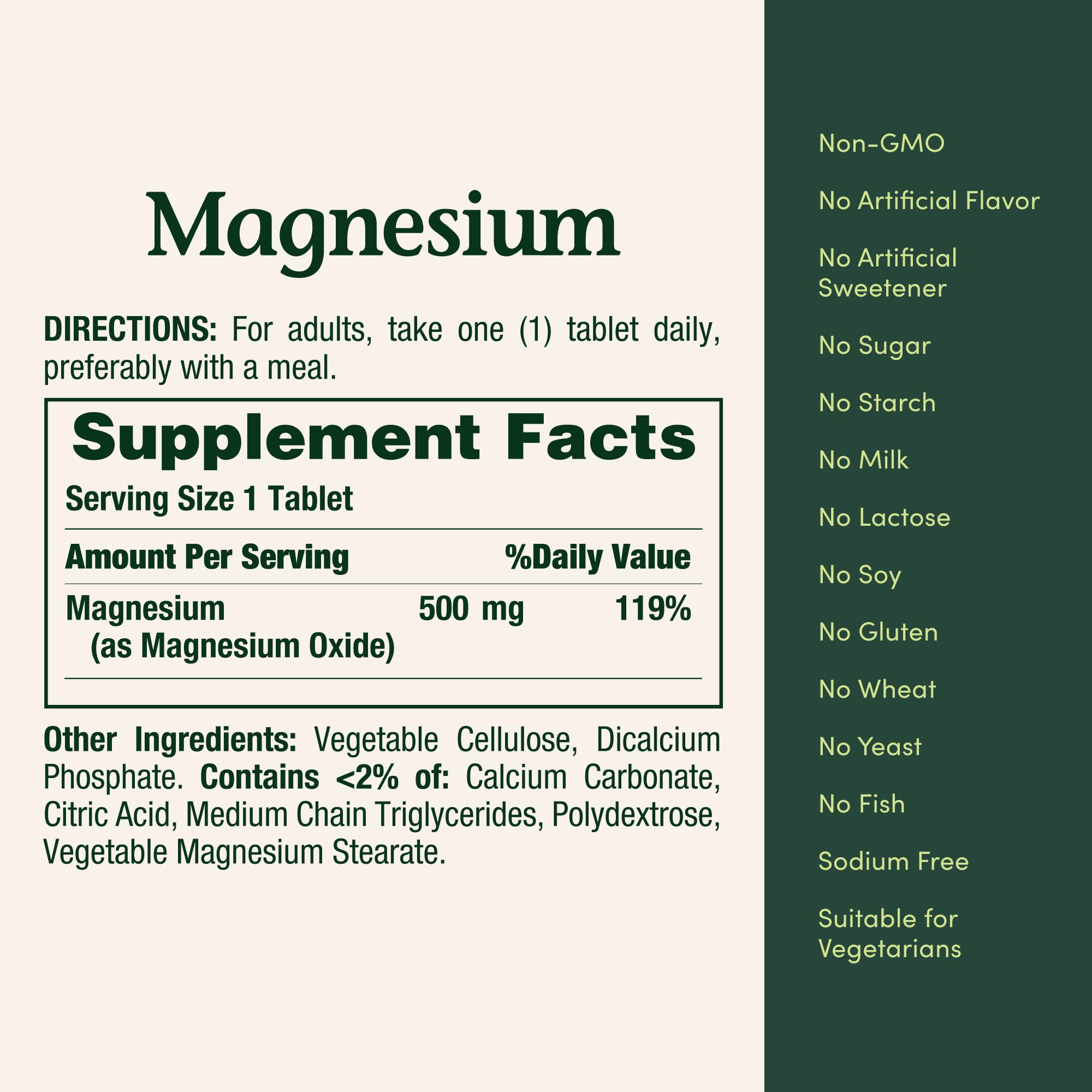 Nature's Bounty Magnesium 500 mg Tablets | 200 Count – Bone & Muscle Health