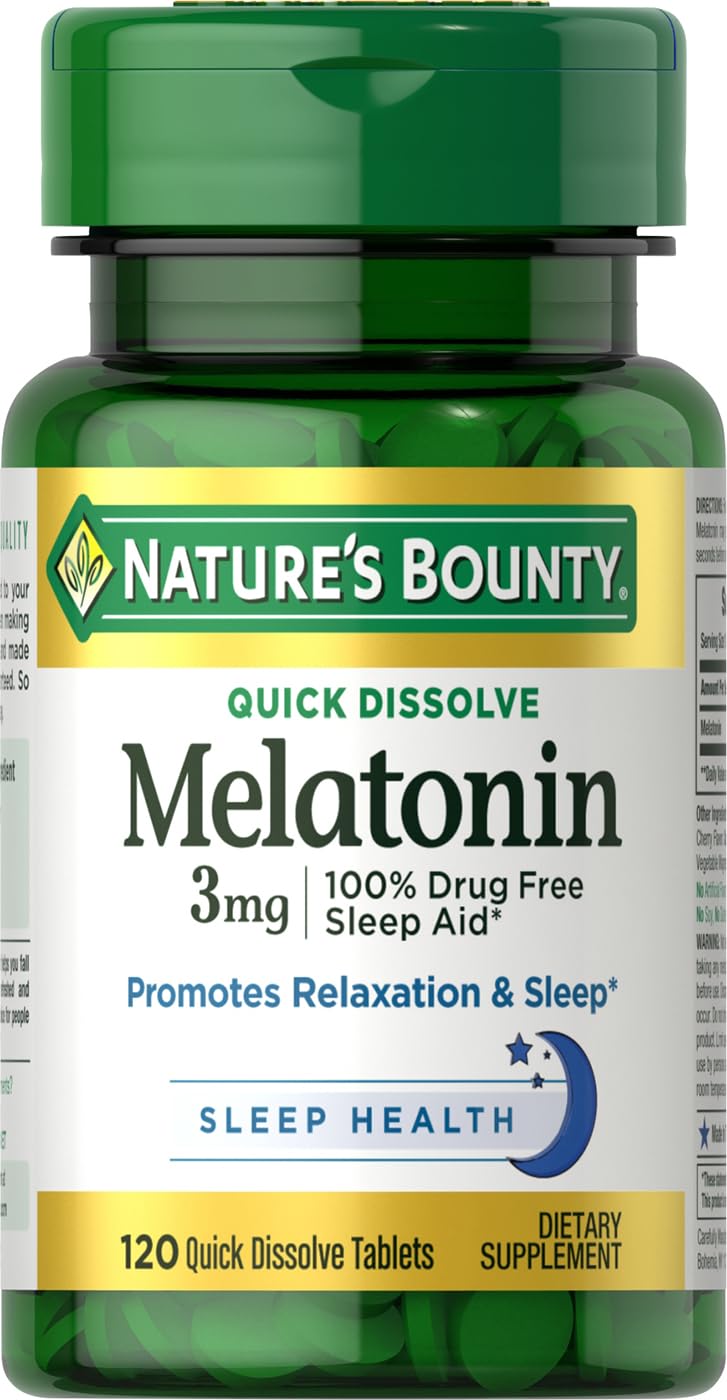 Nature's Bounty Melatonin 3 mg, 120 Count — Quick Dissolve