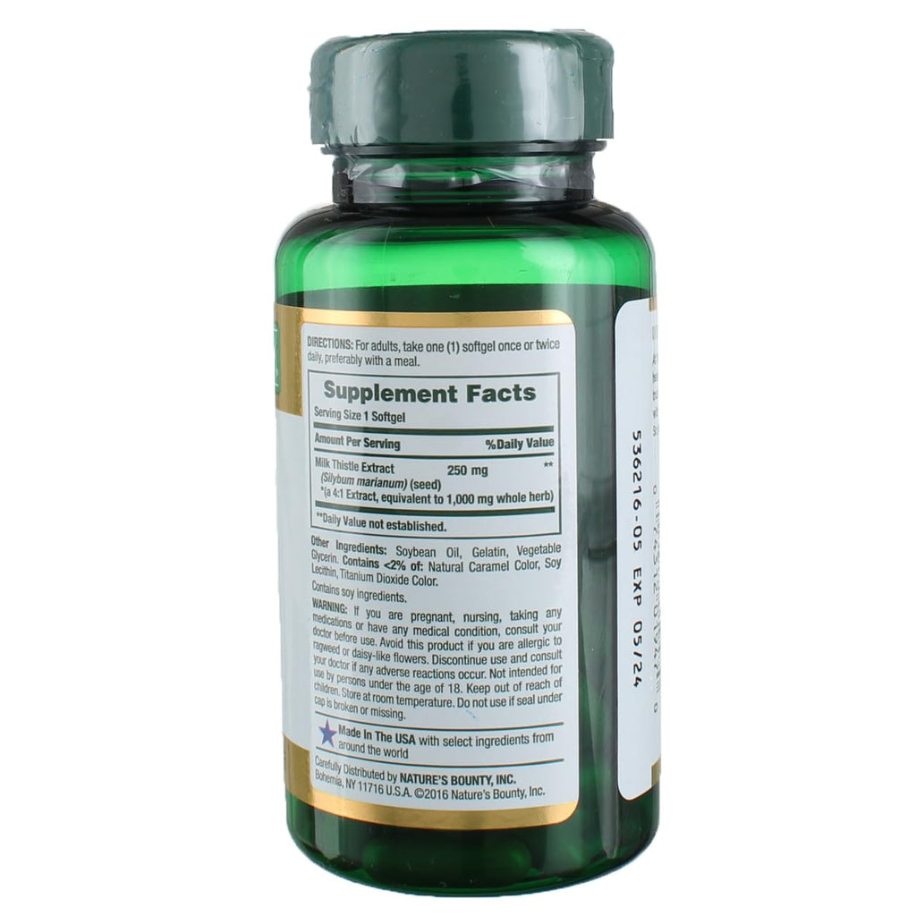 Nature's Bounty Milk Thistle 1000 mg - 50 Softgels (3 Pack)