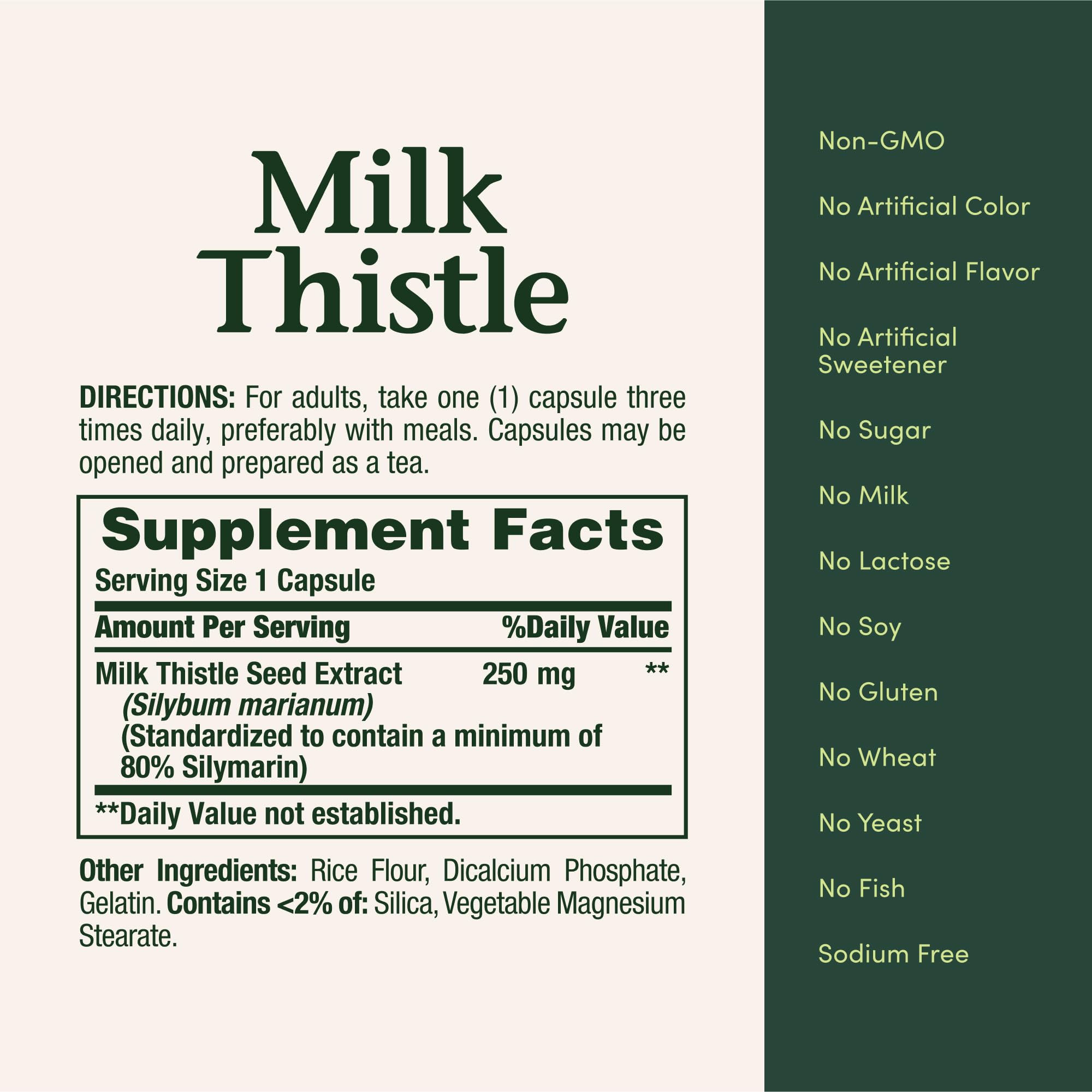 Nature's Bounty Milk Thistle Capsules 250 mg – Liver Health, 200 Count