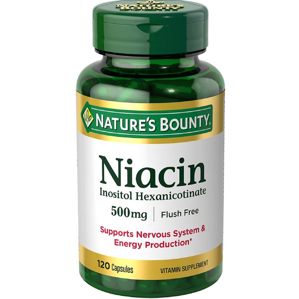 Nature's Bounty Niacin 500 mg Capsules – 120 ea (Pack of 2)