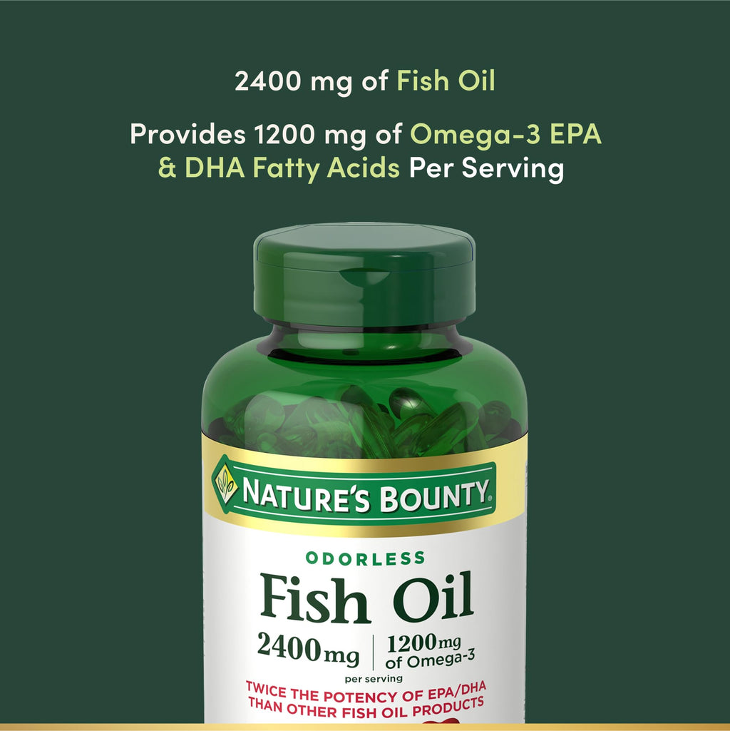 Nature's Bounty Odorless Fish Oil 1200mg Omega-3 - 90 Softgels
