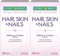 Nature's Bounty Optimal Solutions Hair, Skin & Nails Formula - 120 Coated Caplets (2 x 60 Count)