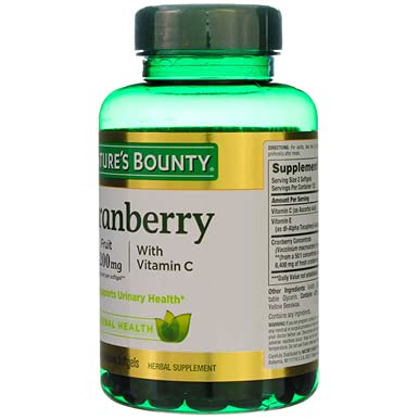 Nature's Bounty Cranberry with Vitamin C 4200 mg – 250 Softgels (Pack of 3)