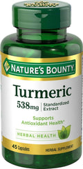 Natures Bounty Turmeric 538 mg Standardized Extract - Pack of 2 (45 ct per bottle)