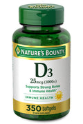 Nature's Bounty Vitamin D3 1000 IU Softgels – 350 Count