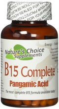 Nature's Choice B15 Complete Extra Strength Pangamic Acid - DMG & TMG 500mg, 90 Capsules