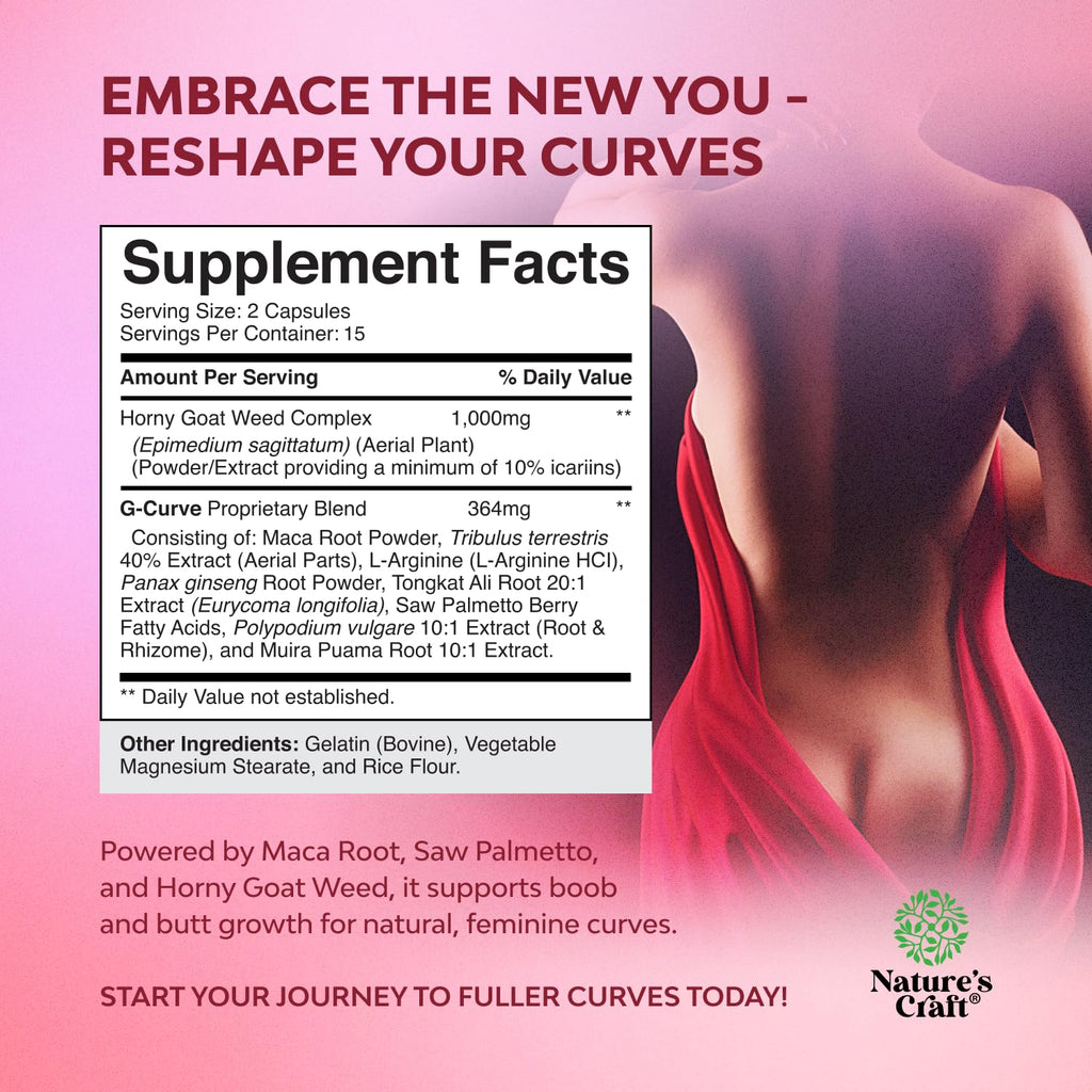 Natures Craft G Curve Horny Goat Weed for Women - Invigorating Feminine Blend