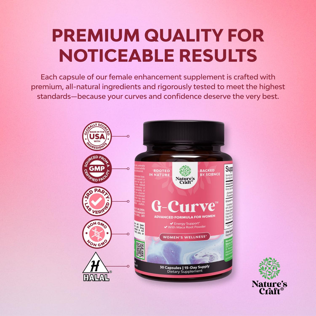 Natures Craft G Curve Horny Goat Weed for Women - Invigorating Feminine Blend