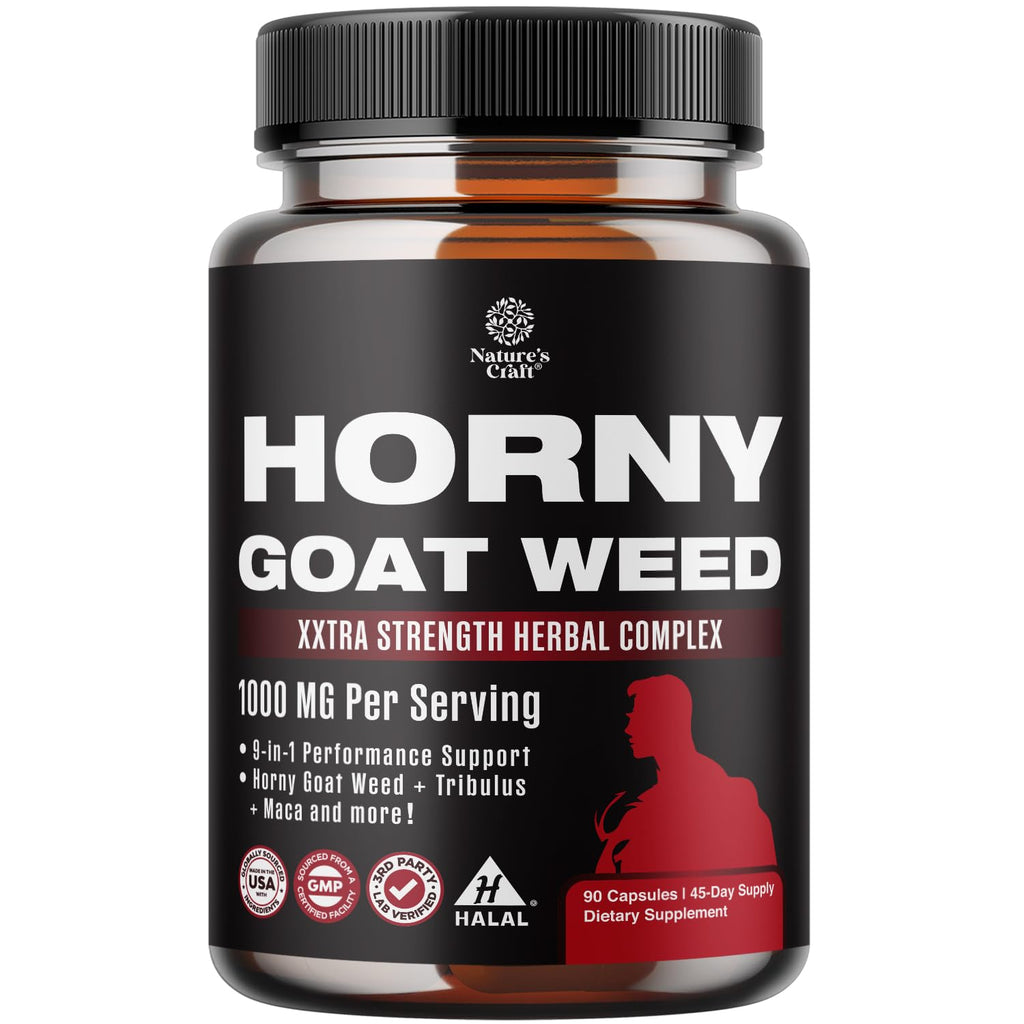 Natures Craft Horny Goat Weed for Men - Extra Strength 90 Capsules
