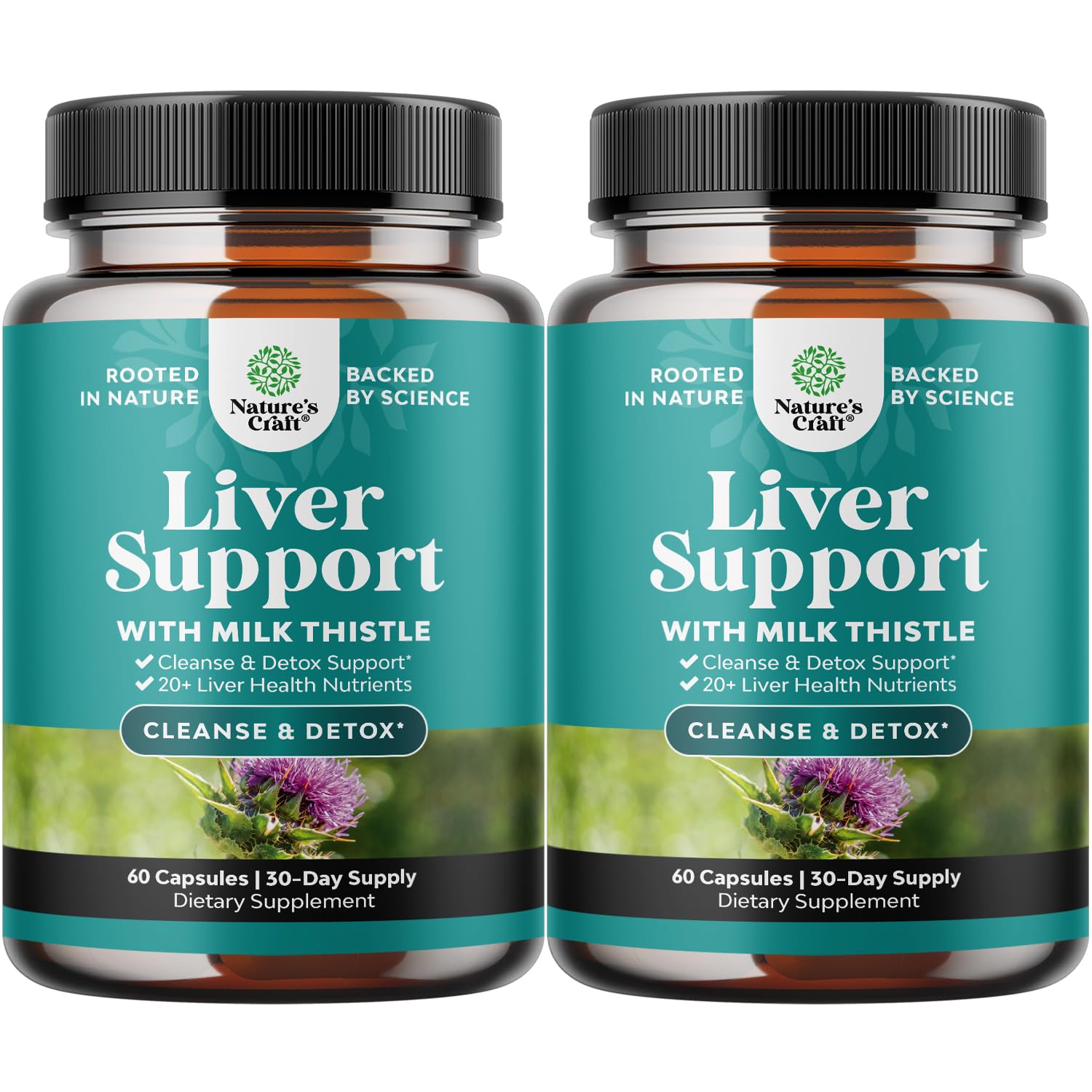 Natures Craft Liver Cleanse Detox & Repair 2 Pack — Milk Thistle Liver Support