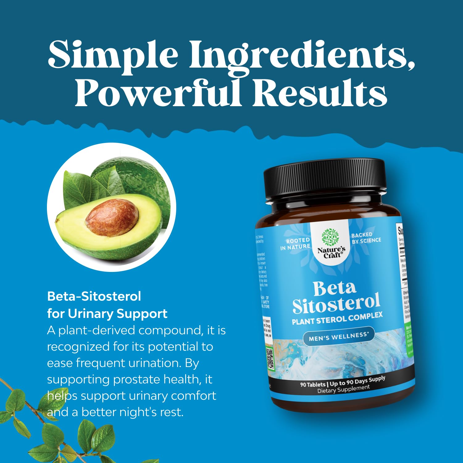 Natures Craft Plant Sterols Complex with Beta Sitosterol – Prostate Support, 500mg, 90 Tablets