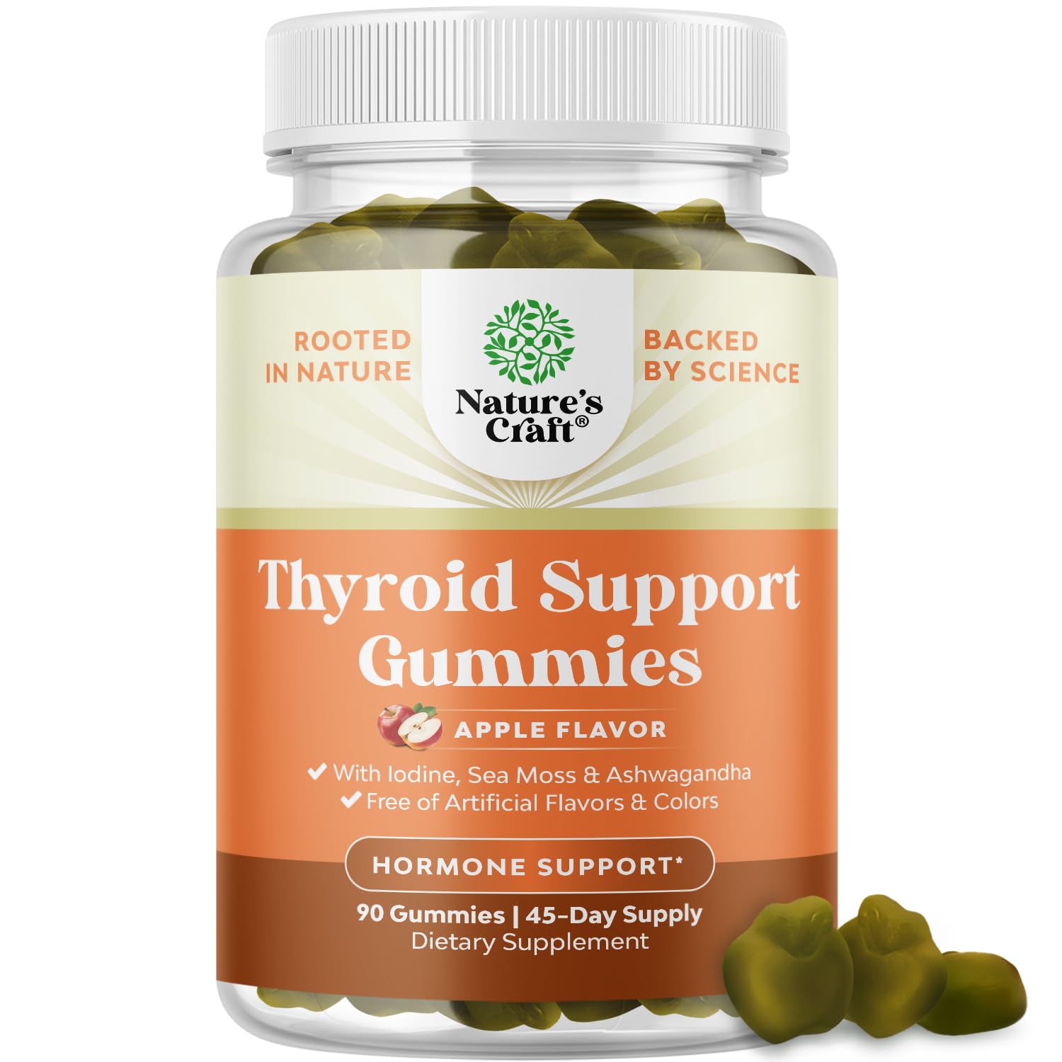 Natures Craft Vegan Thyroid Gummies with Sea Moss | Thyroid Support for Men & Women