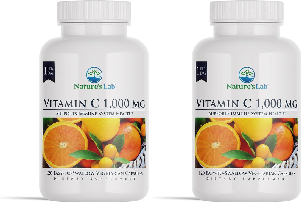 Nature's Lab Vitamin C 1000mg – Immune Support, 120 Count (Pack of 2)