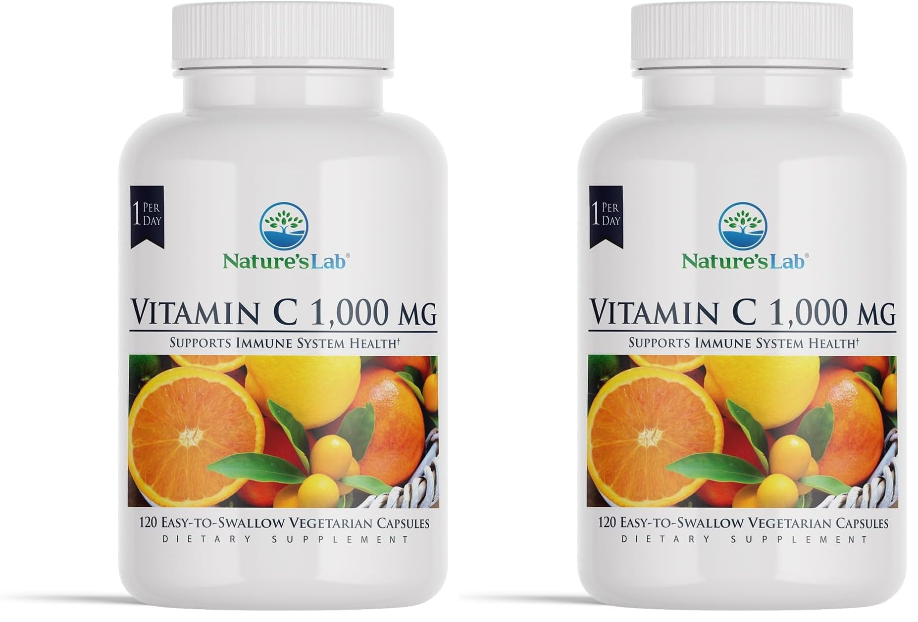 Nature's Lab Vitamin C 1000mg – Immune Support, 120 Count (Pack of 2)