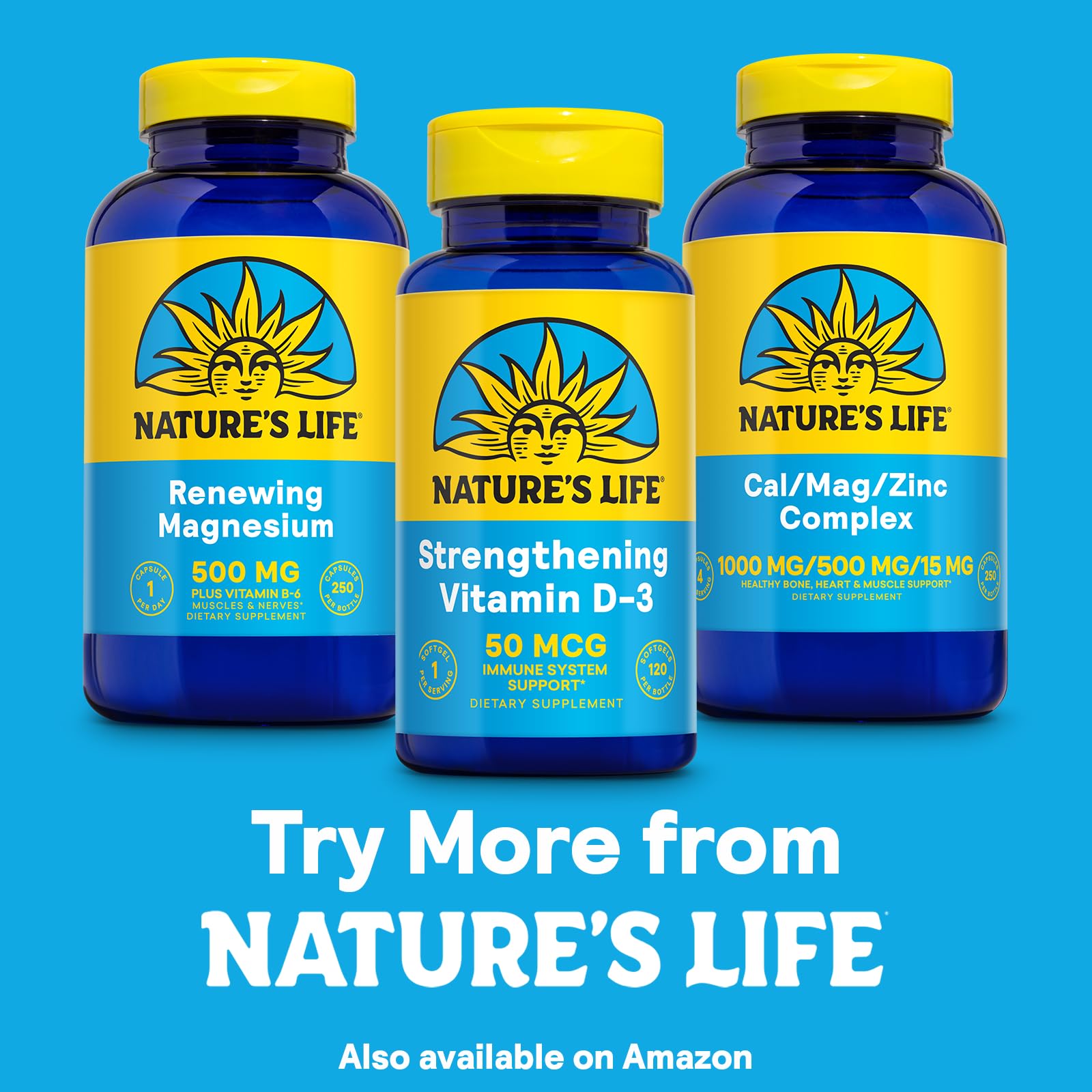Nature's Life Vitamin D3 2000 IU – Bone Health & Immune Support (120 Servings)
