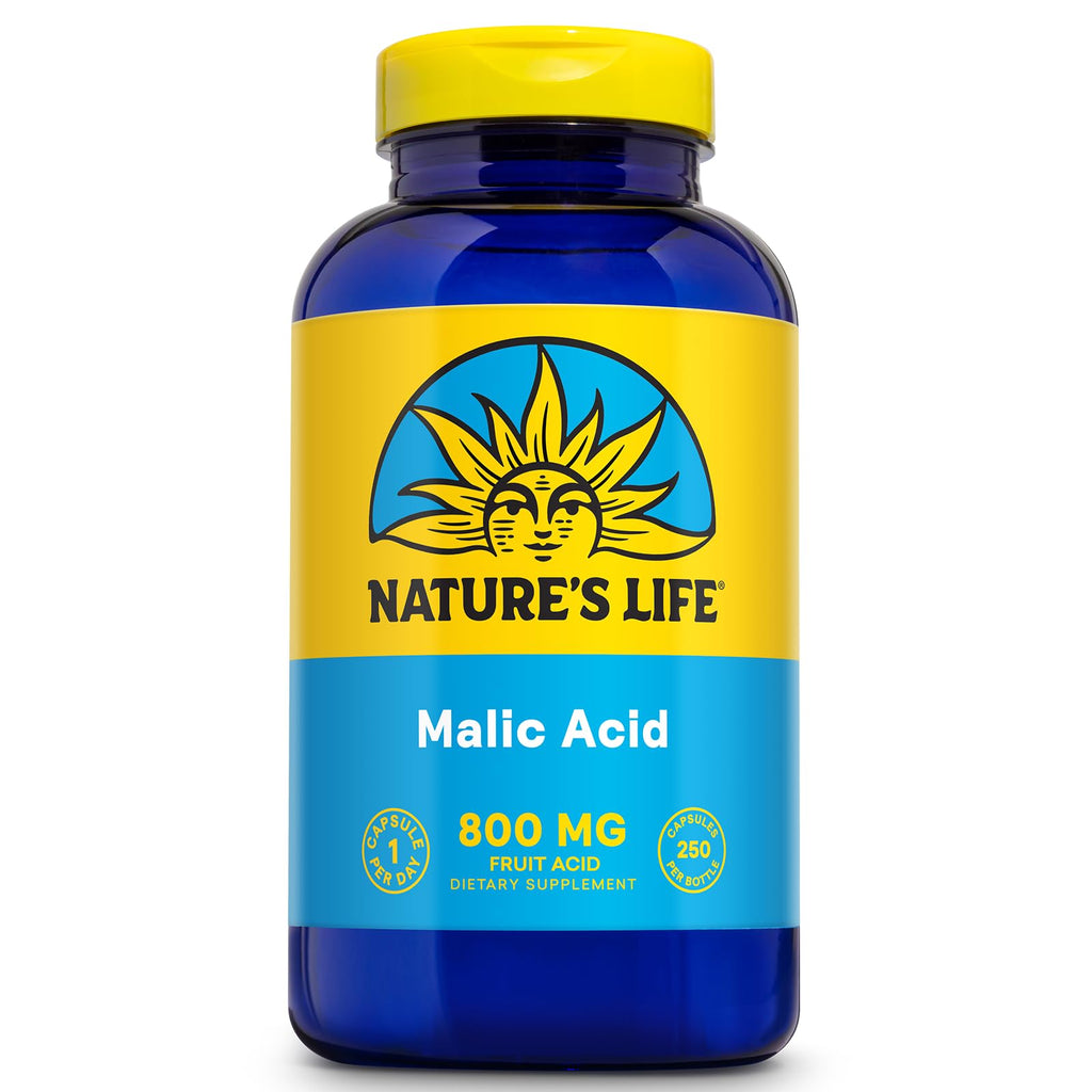 Nature's Life Malic Acid 800 mg – 250 Servings, 250 Capsules | Muscle Function & Cellular Energy