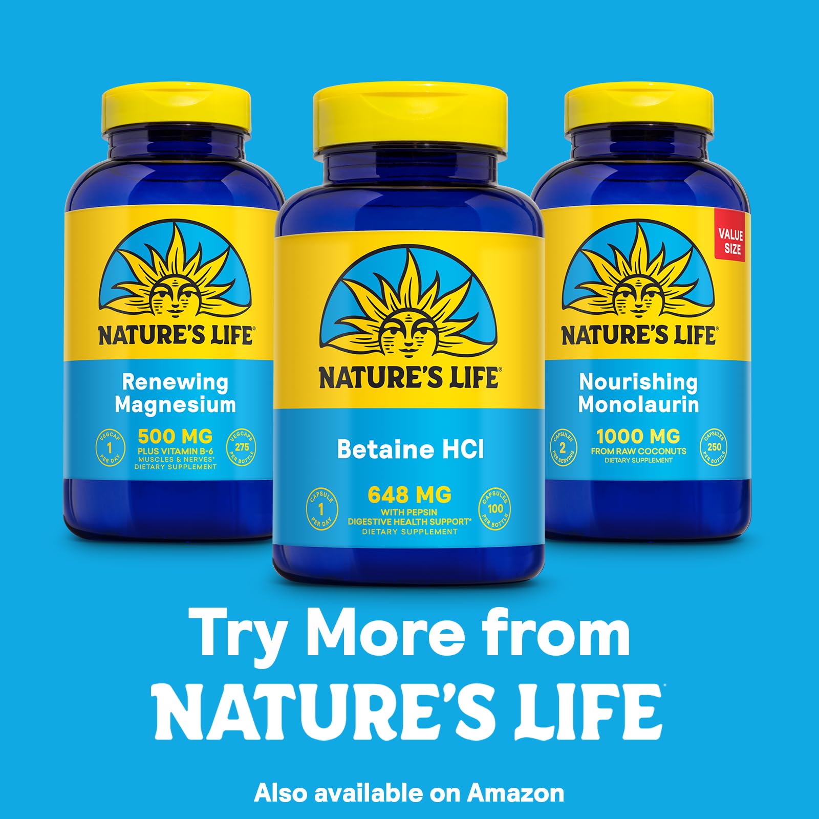 NATURE'S LIFE Betaine HCl with Pepsin – Digestive Health Formula, 100 Servings