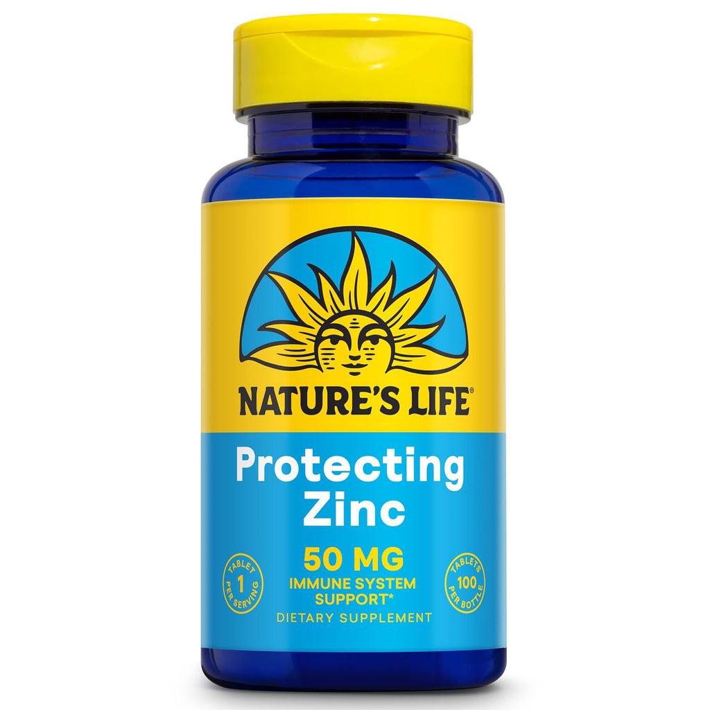 Nature's Life Protecting Zinc 50mg with Copper – Chelated Zinc for Immune Support, Bone & Heart Health