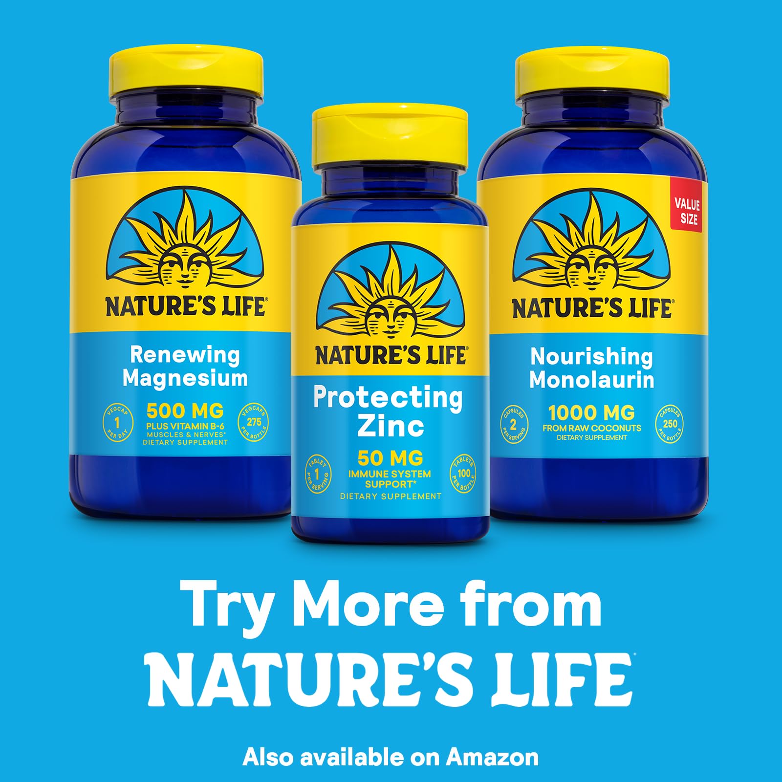 Nature's Life Protecting Zinc 50mg with Copper – Chelated Zinc for Immune Support, Bone & Heart Health