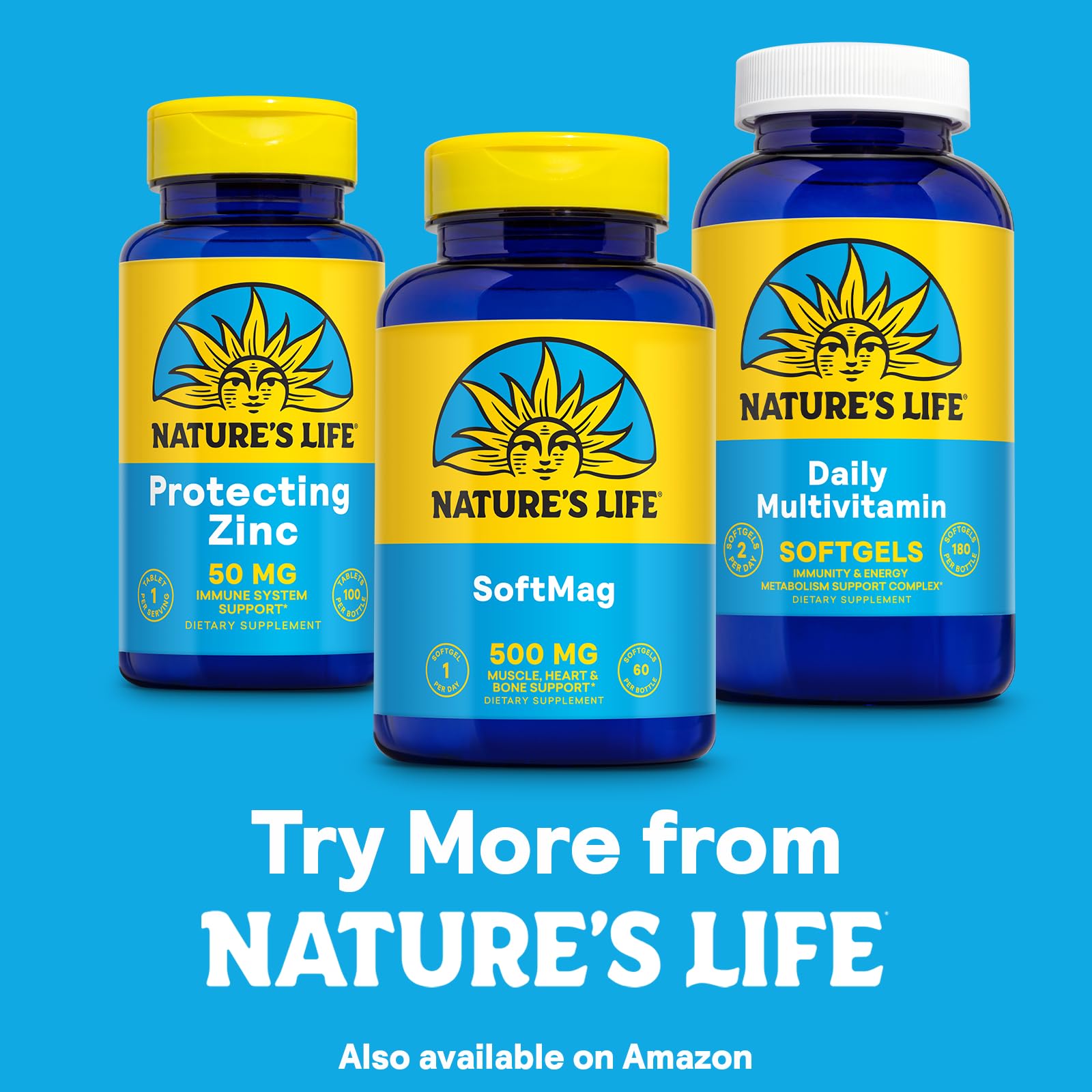 Nature's Life SoftMag 500 mg Magnesium Complex – Bone, Muscle & Heart Health