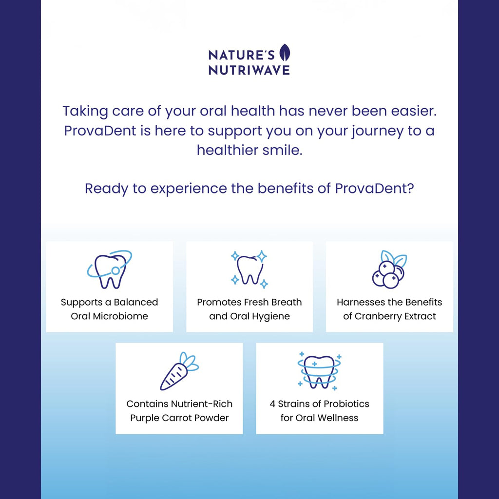 Nature’s NutriWave ProvaDent – Original Probiotic Teeth & Gums Support | 60 Tablets | Made in USA
