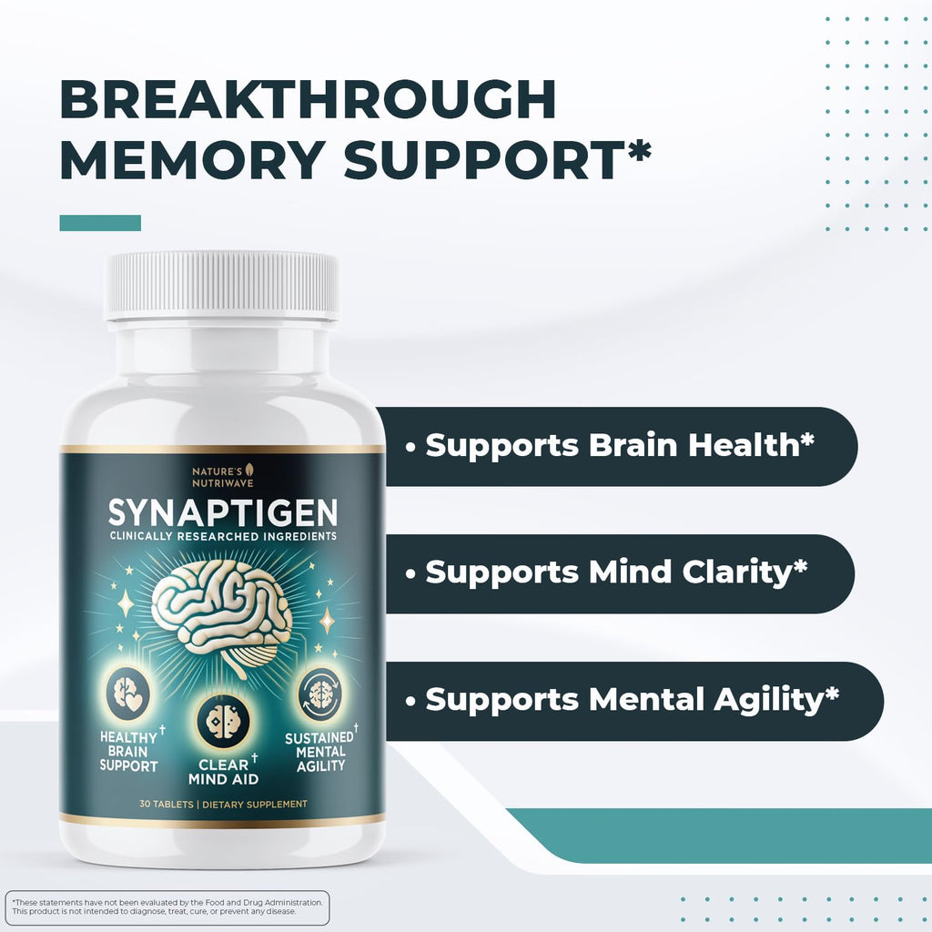 Nature's NutriWave Synaptigen - Probiotic + Inulin Daily Wellness (30 Tabs) - Made in USA