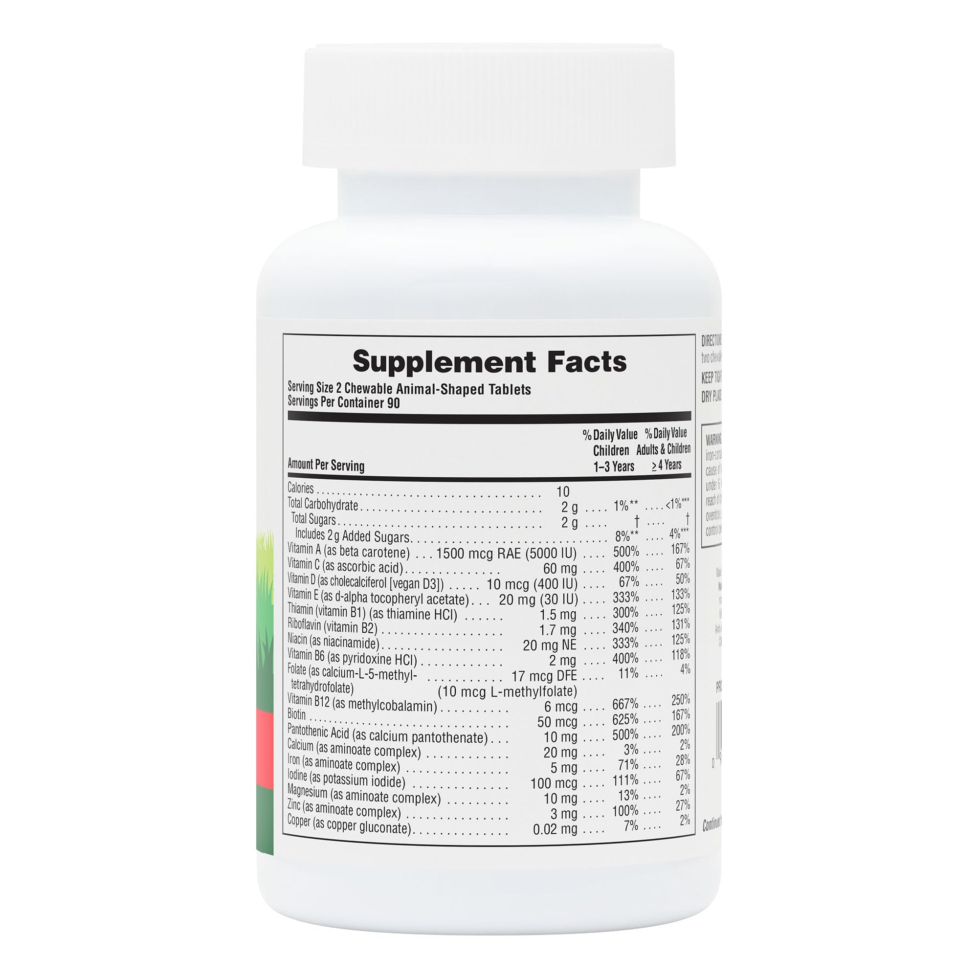 Nature's Plus Animal Parade Cherry Multivitamin for Kids – 180 Animal-Shaped Chewables, 90 Servings