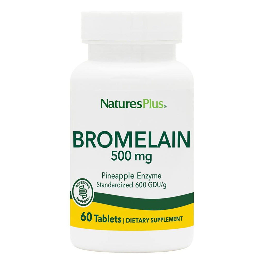 Natures Plus Bromelain 500 mg | Natural Proteolytic Supplement | 60 Vegetarian Tablets (60 Servings)
