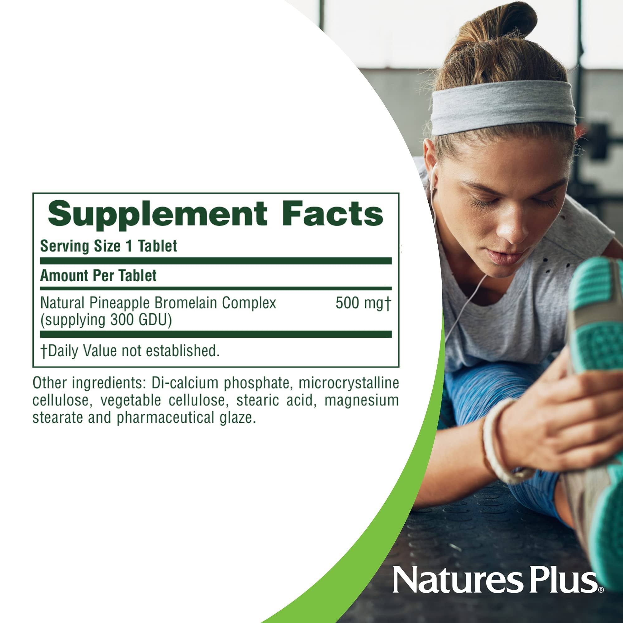 Natures Plus Bromelain 500 mg - 90 Vegetarian Tablets - Gluten-Free