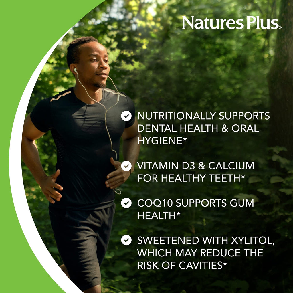 Natures Plus Adults Dental Care Probiotic – Teeth & Gum Health Peppermint Lozenges (60 Count)