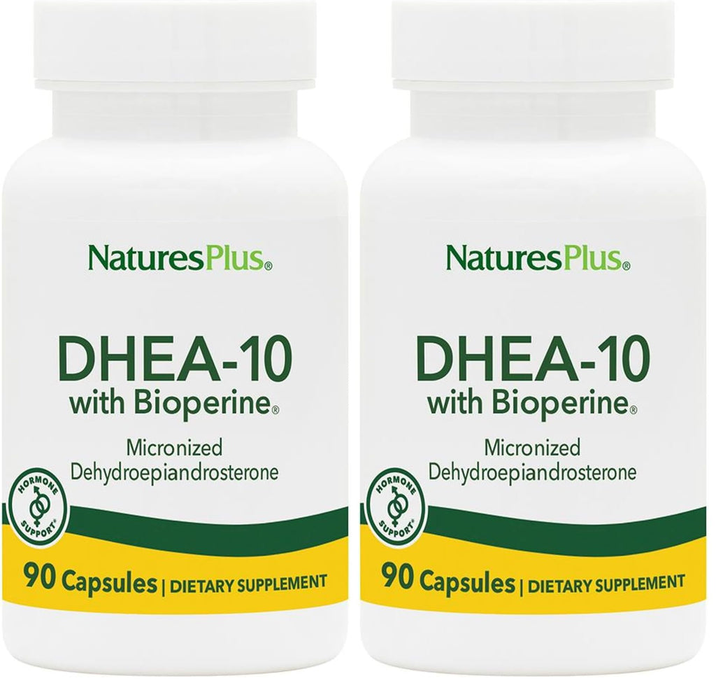 Natures Plus DHEA 10 with Bioperine – 10 mg, 90 Vegetarian Capsules (Gluten-Free) – 2-Pack