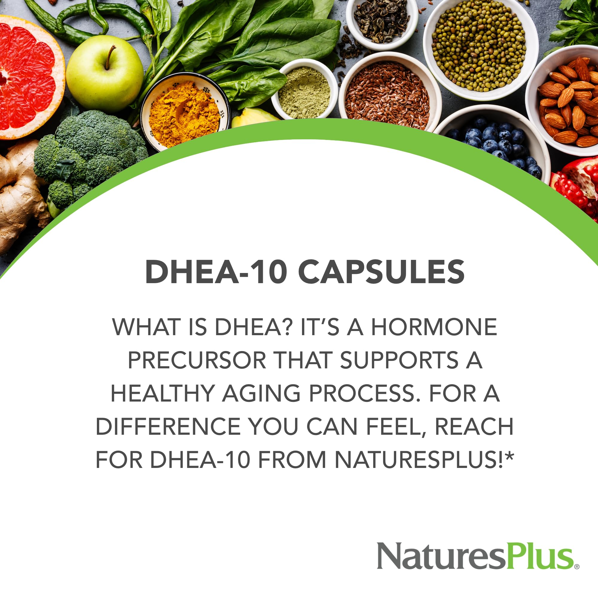 Natures Plus DHEA-10 with Bioperine - 10 mg, 90 Vegetarian Capsules (Gluten-Free)
