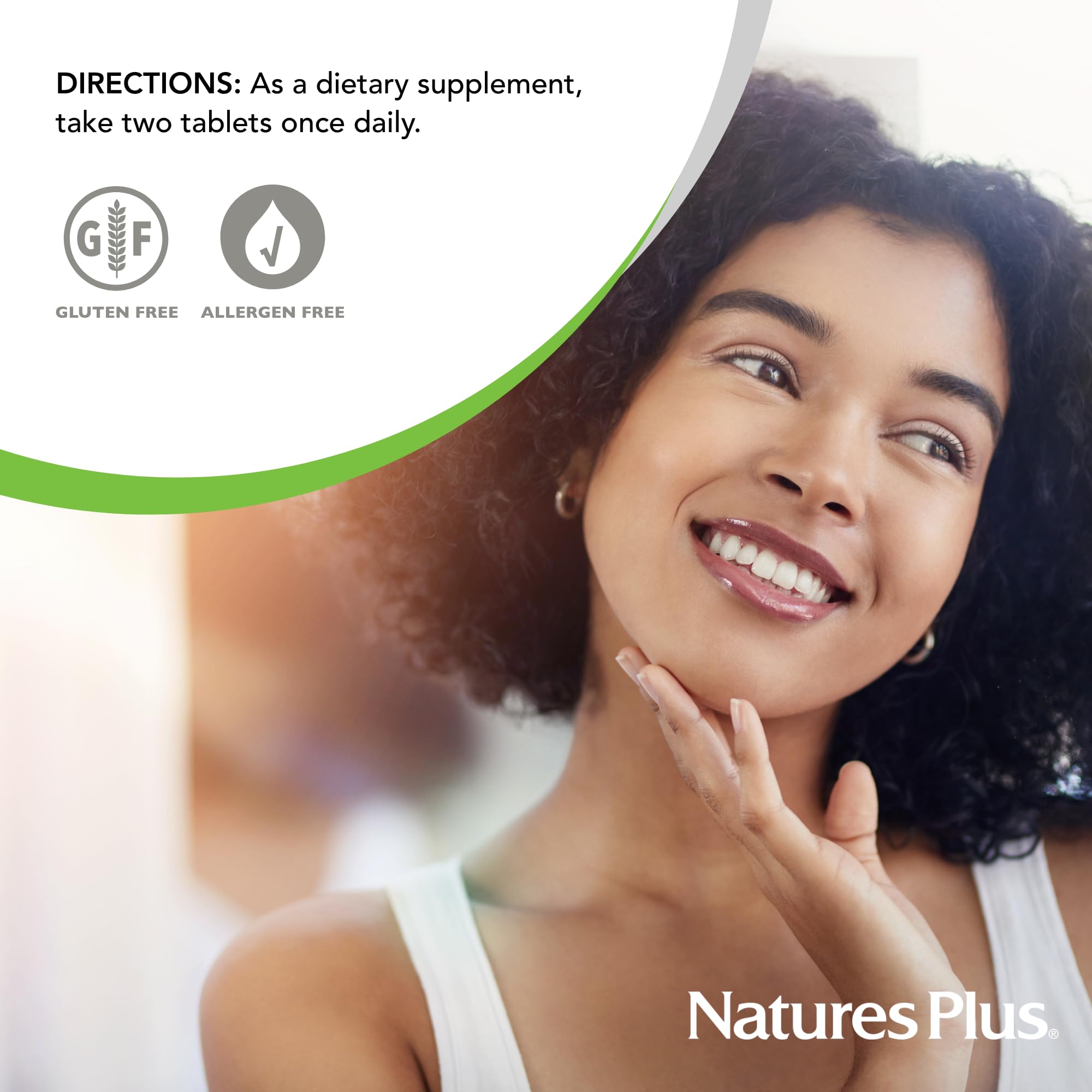 Nature's Plus Hair, Skin & Nails – 60 Vegan Tablets | Vegetarian & Gluten-Free | 30 Servings