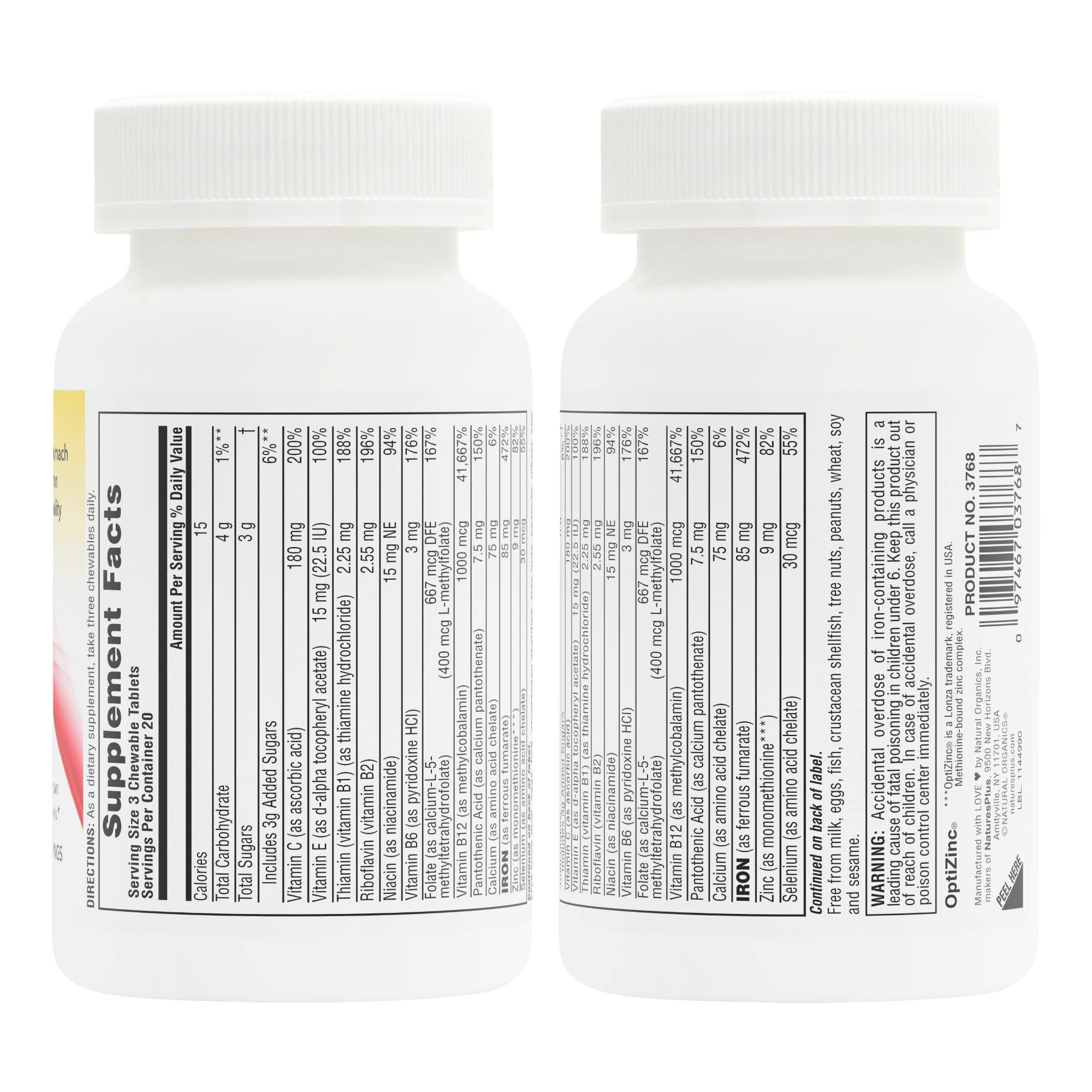Natures Plus Hema-Plex Iron – 60 Mixed Berry Chewables, 85 mg Iron