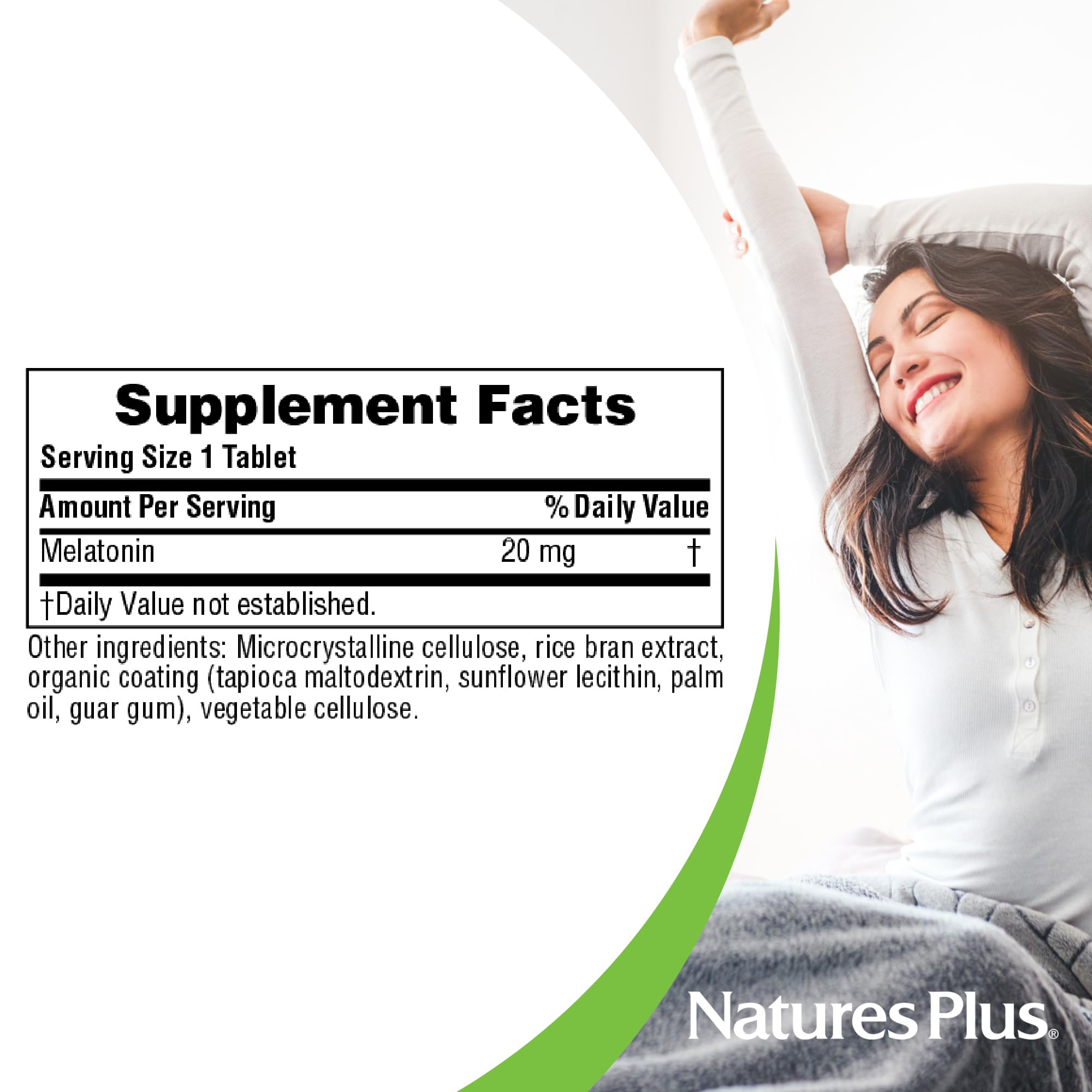 Natures Plus Melatonin 20 mg – 90 Fast-Acting Tablets | Vegan, Gluten Free