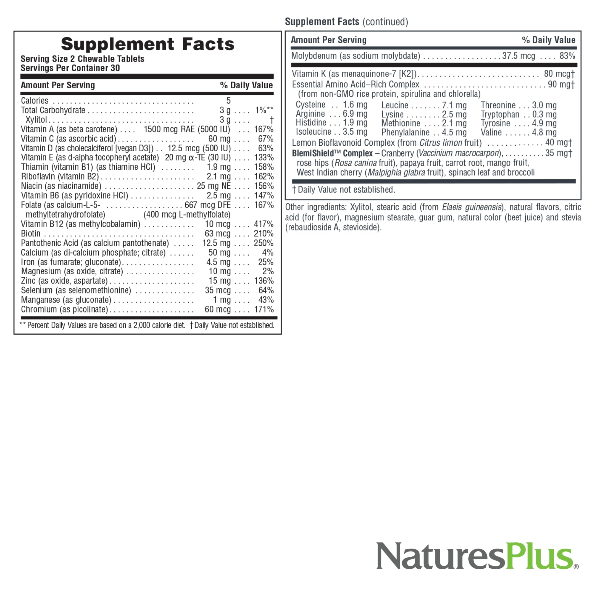 Natures Plus Power Teen for Him - 60 Wild Berry Chewables | High-Potency Teenage Multivitamin | Sugar Free, Vegetarian, Gluten Free - 30 Servings