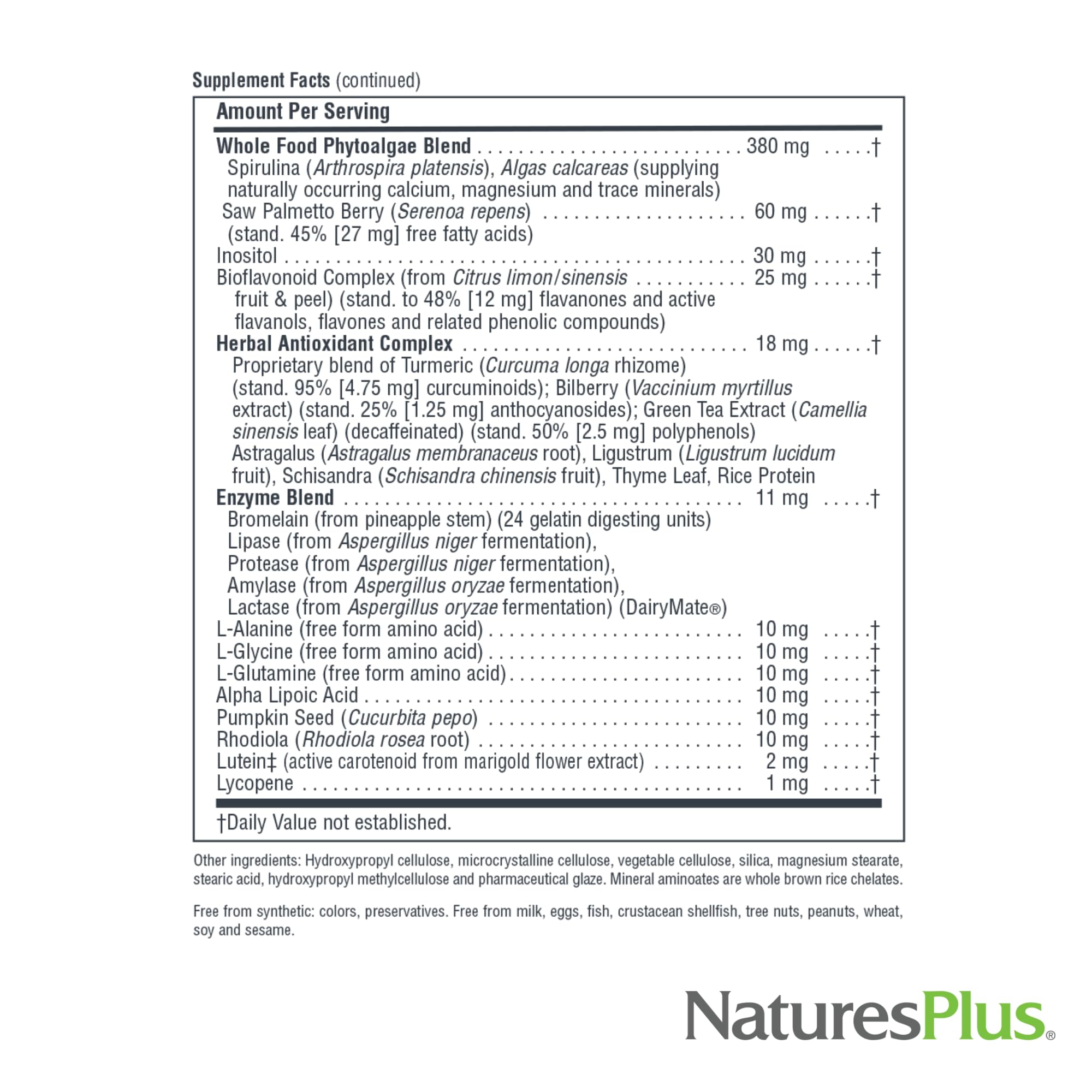 Natures Plus Source of Life Men Multivitamin - 60 Veg Tablets | Whole Food, Gluten Free