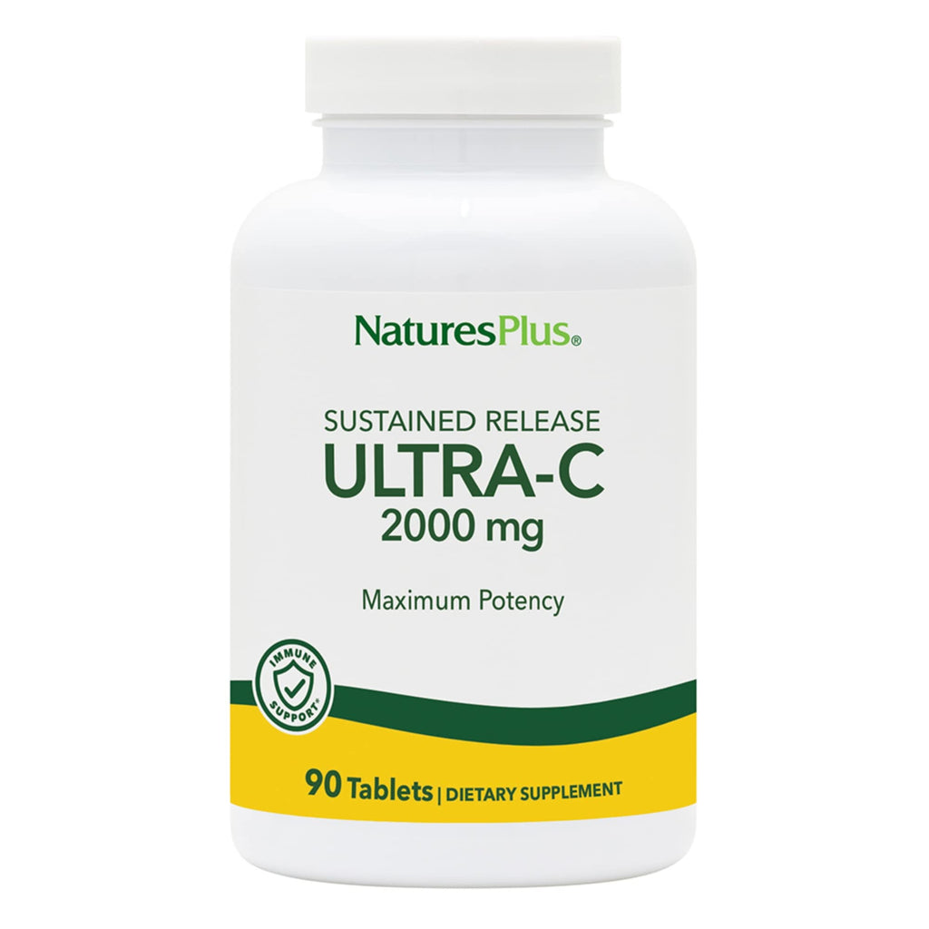 Natures Plus Ultra-C 2000 mg Vitamin C with Rose Hips - 90 Tablets | Immune & Antioxidant Support