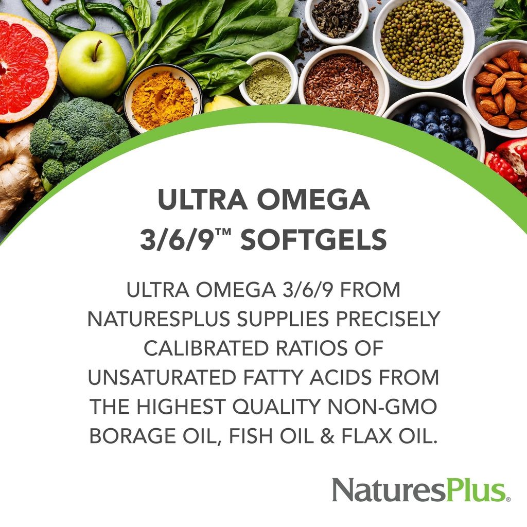 Natures Plus Ultra Omega 3-6-9 1200 mg — 120 Softgels (Gluten-Free)