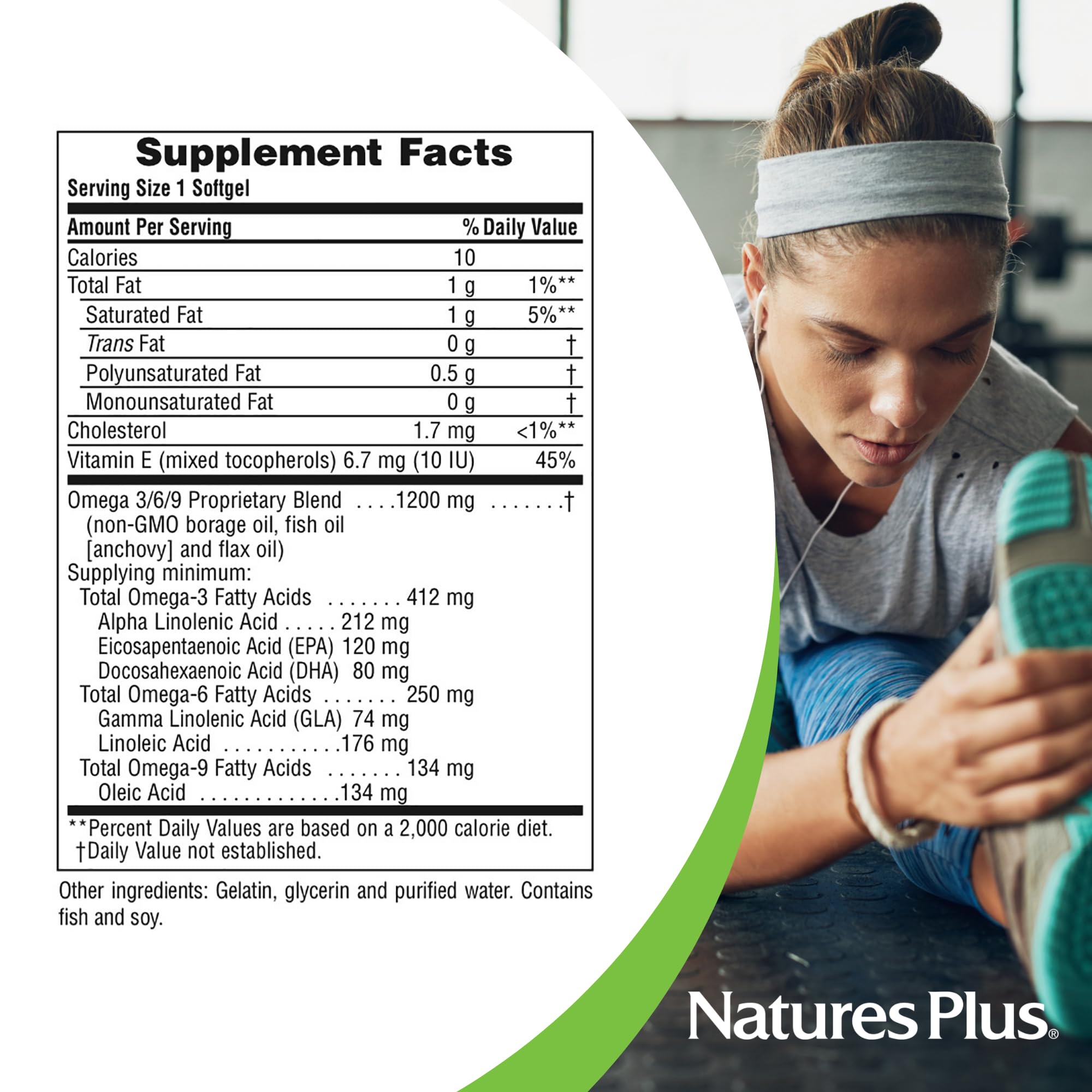 Natures Plus Ultra Omega 3-6-9 1200 mg — 120 Softgels (Gluten-Free)