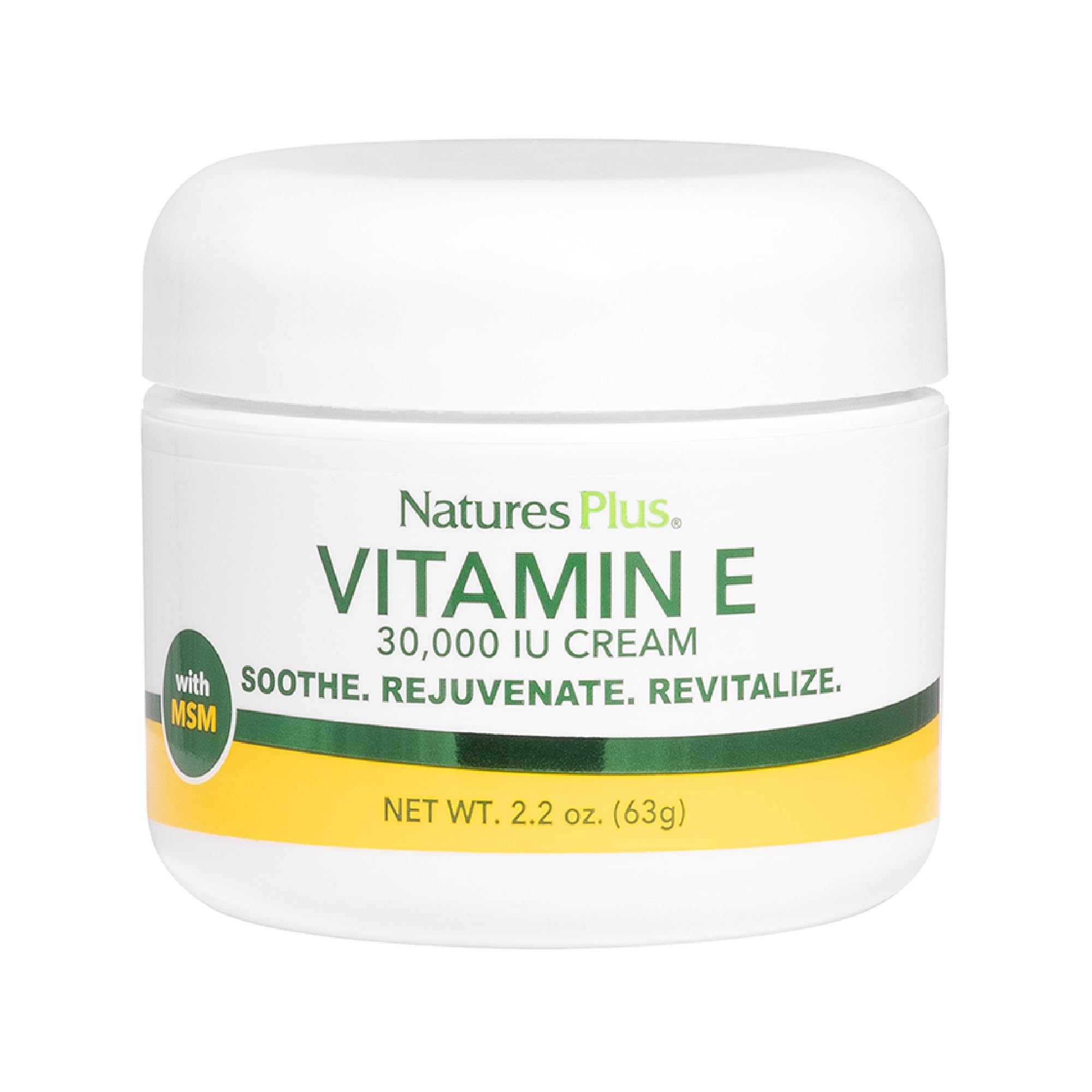 Natures Plus Vitamin E Cream – 30,000 IU, 2.2 oz | Moisturizes Dry Skin | Vegan & Paraben-Free