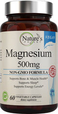 Nature's Potent Magnesium Supplements | Magnesium Citrate & Oxide 500mg | Vegan, USA Made, Sleep Support - 60 Veggie Capsules