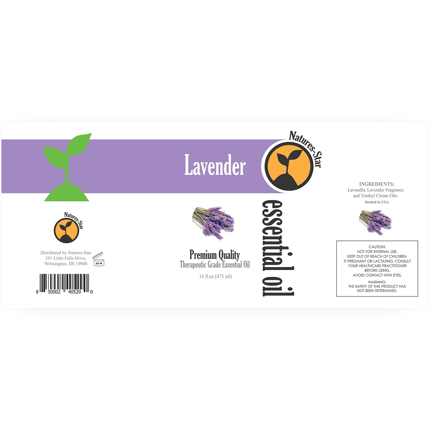 Natures-Star Lavender Essential Oil 16oz – Therapeutic Grade for Aromatherapy, Candles & Soaps
