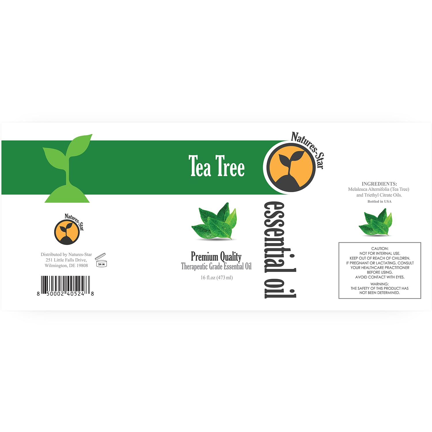 Natures-Star 16oz Tea Tree Essential Oil - Bulk Size, Therapeutic Grade, 16 Fl Oz Bottle