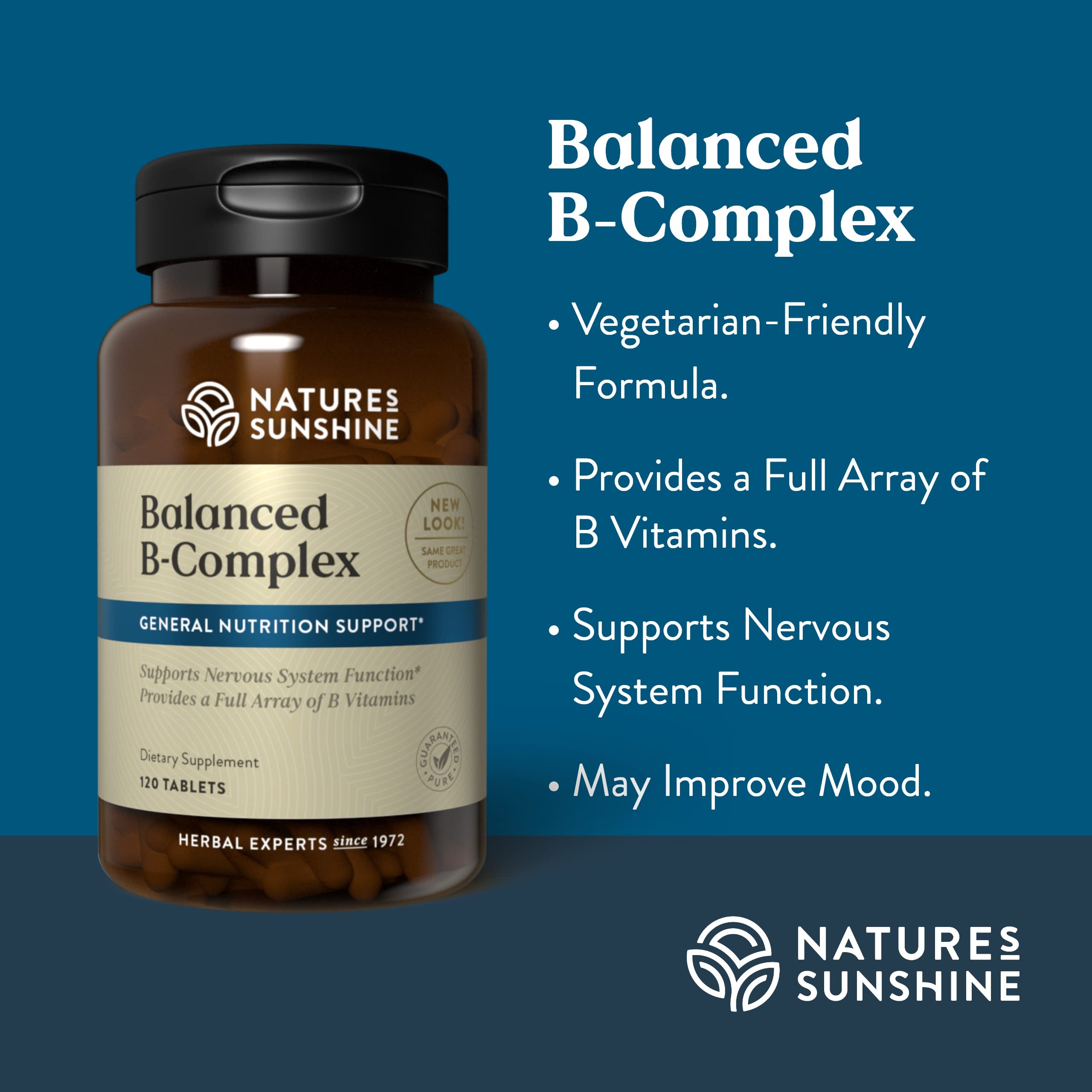 Nature's Sunshine Balanced B Complex - 120 Tablets | Vegetarian B Vitamins