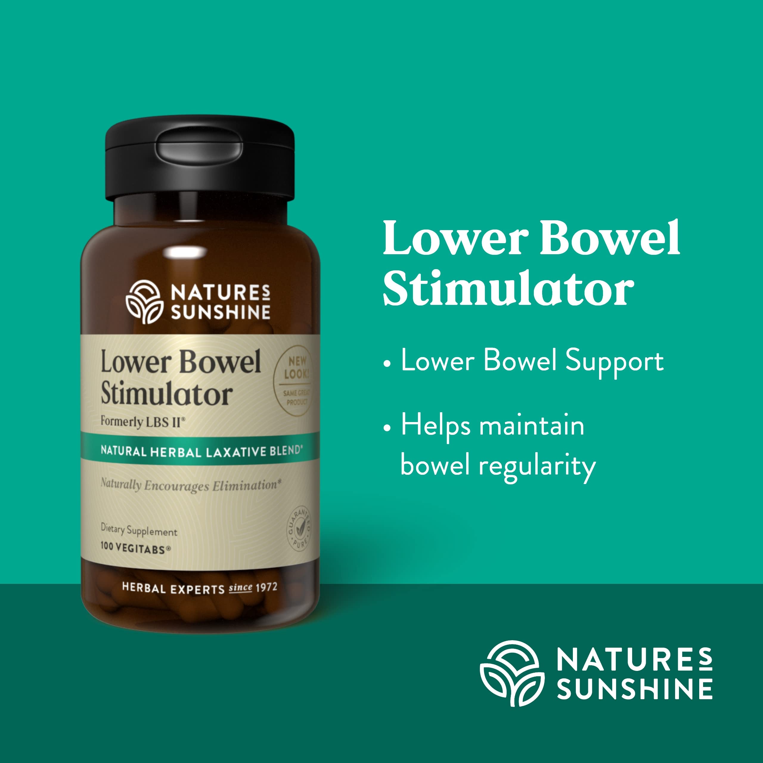 Nature's Sunshine Lower Bowel Stimulator - Gentle Herbal Support for Regularity | 25 Servings